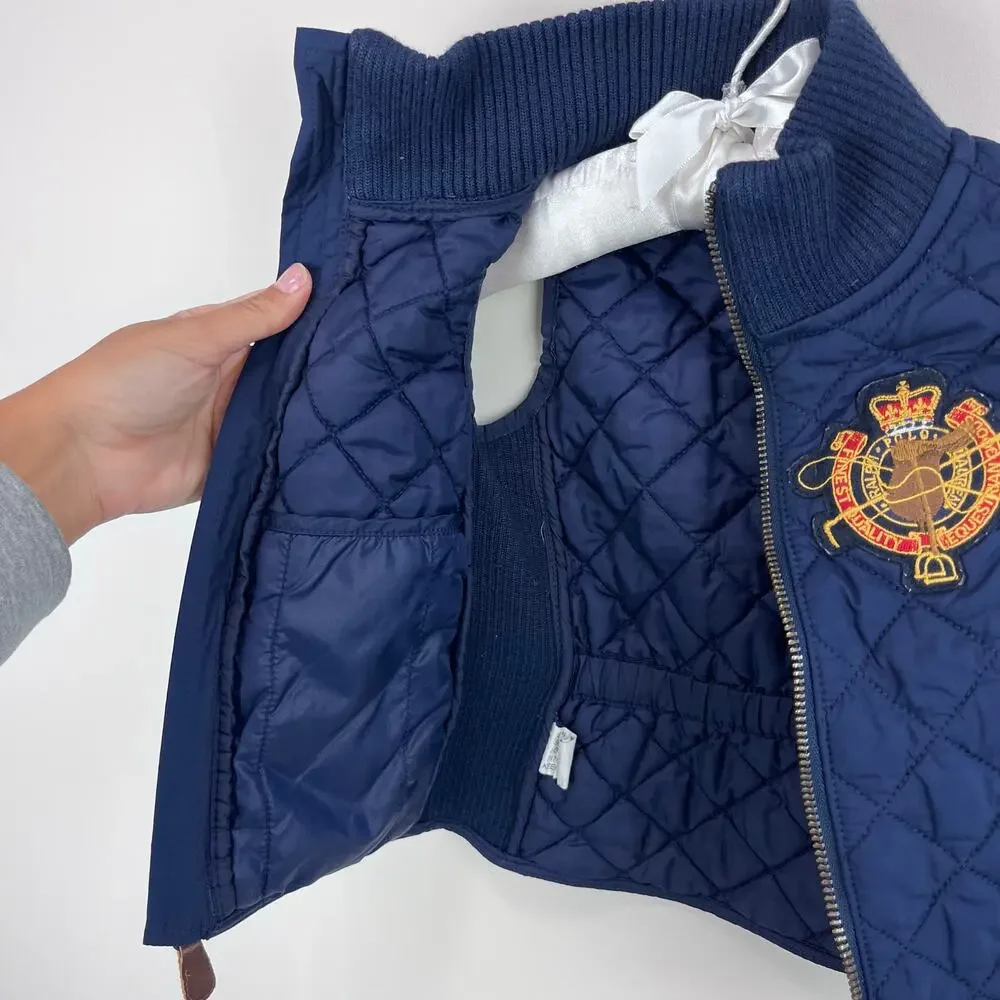 Ralph Lauren Navy Blue Quilted Equestrian Vest 3T